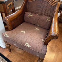 British Colonial Style Lounge Chair(plantation Style)Solid Carved 