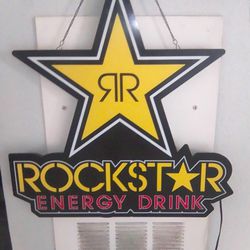 Rockstar Energy Drink Bar LED Light Up Neon Sign 30"X28" 