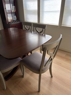 Balmoral Antique Oak Light Gray Dining Chairs (8)