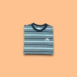 Nike SB the Nike tee embroidered logo striped loose fit t-shirt blue men’s small 