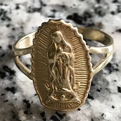 14K Gold Virgin Mary Ring