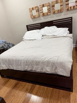 Dark Wood king size Bed Frame