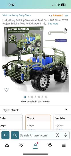 Building Toys Model Truck Set - 283 Pieces STEM Project Building Toys for Kids Ages 8-12