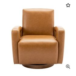 Faux Leather Ergonomic Swivel Accent Chair 