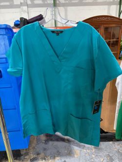 Just Love Teal Scrub Top Size L