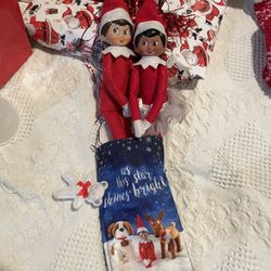 2 Elf on the shelf’s + sleeping bag 