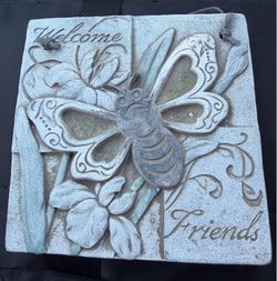 Cast Resin Butterfly Garden Plaque