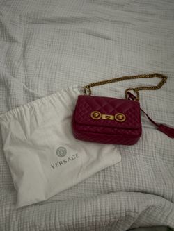 Versace dark pink leather purse