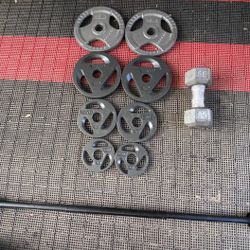Full set of Olympic weight plates