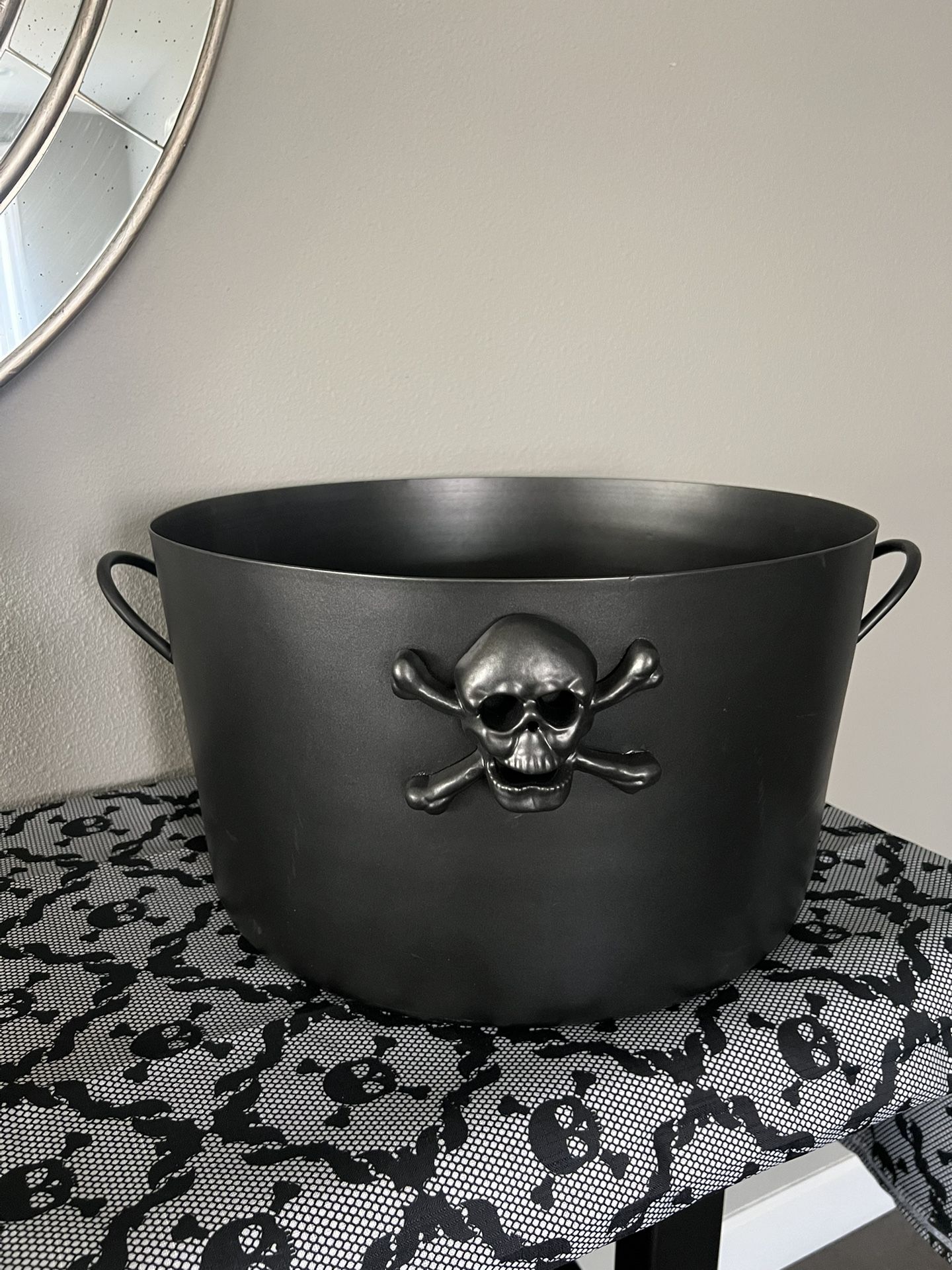 Pottery Barn Metal Skull Party Bucket