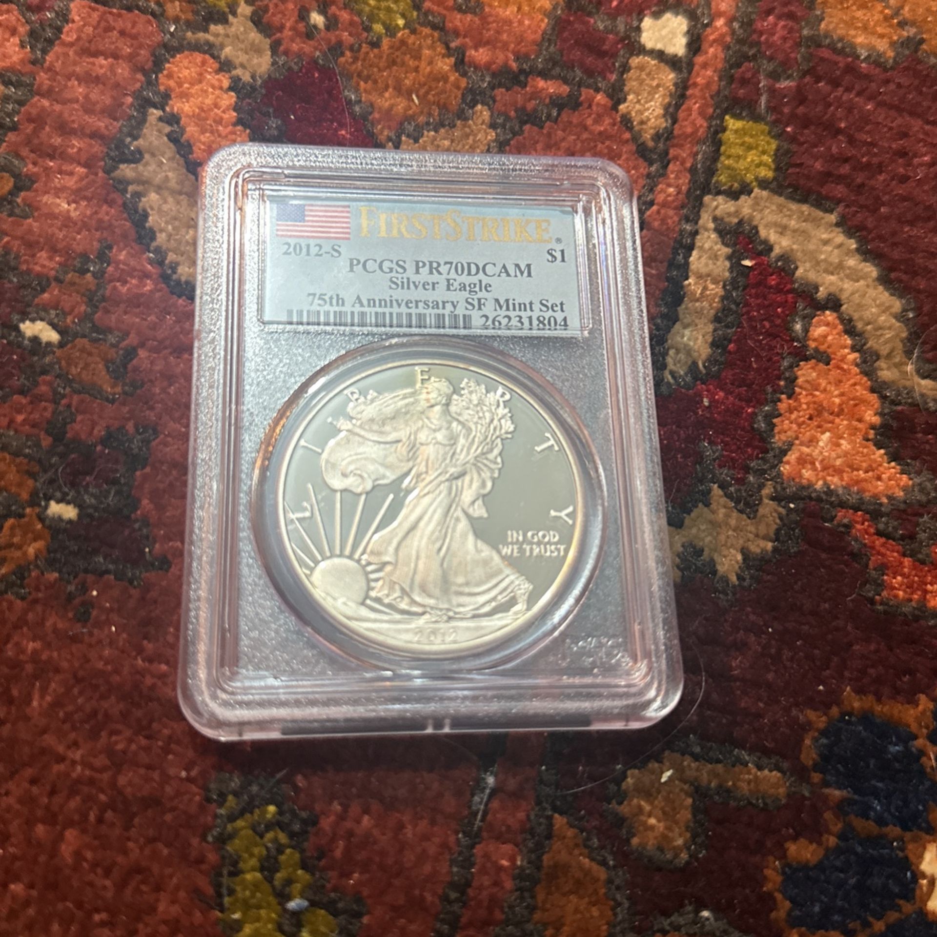 Silver Eagle 1oz Silver Bullion Cameo 2012 75th Anniversary