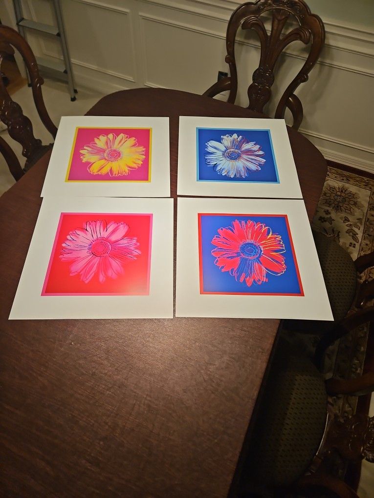 Andy Warhol Daisy Print Set Of Four - FREE