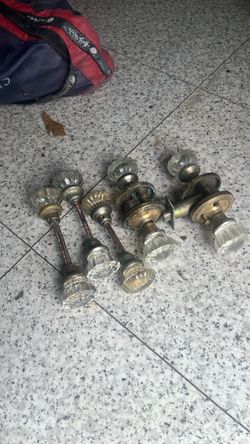 Glass antique door knobs
