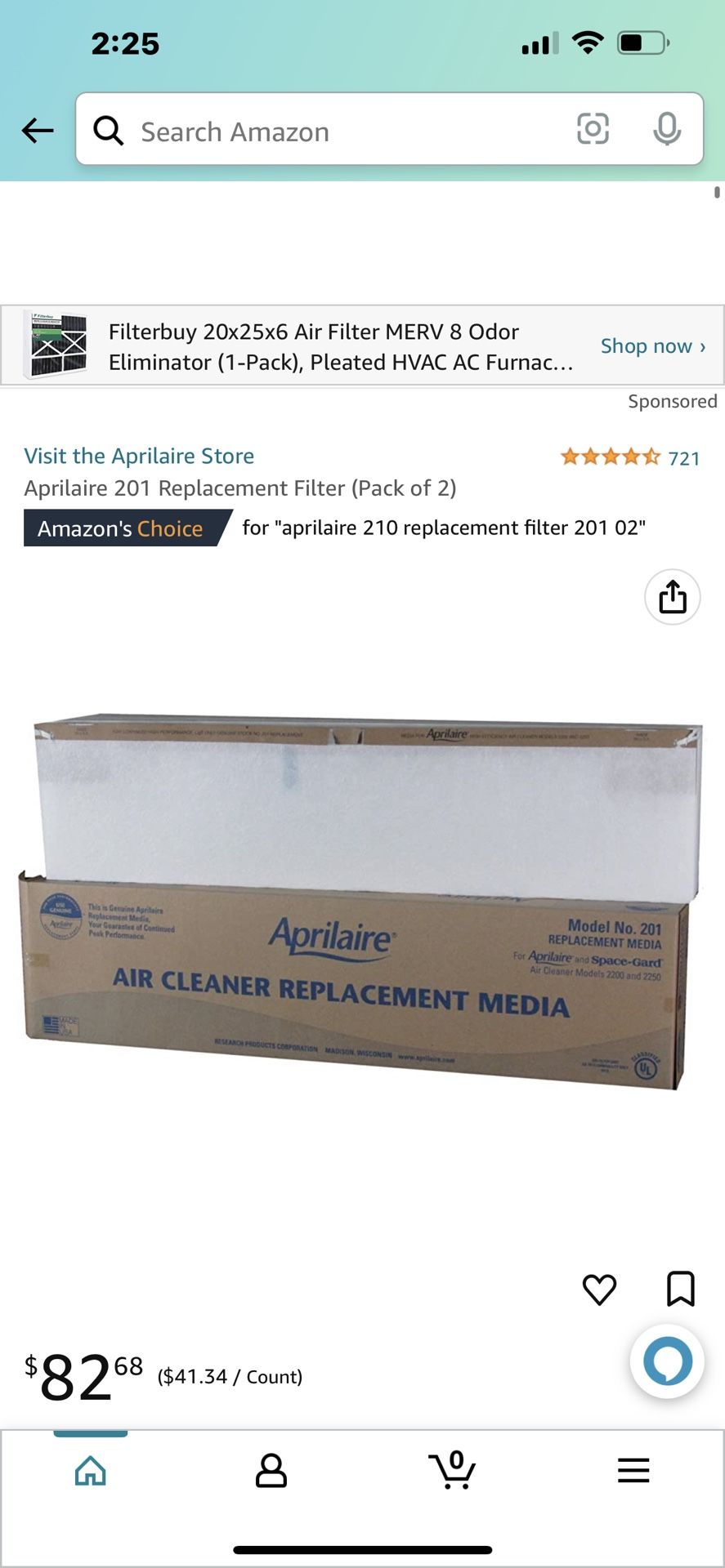 Aprilaire Furnance Filters 2pack