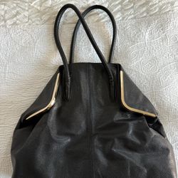 genuine Leather Black And Gold Purse