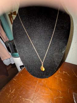 Silver Chain Necklace with Tigers Eye Stone Pendant