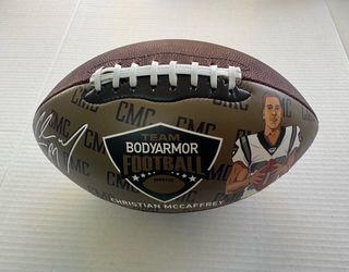 Christian McCaffrey Team BodyArmor Football (printed on ball)