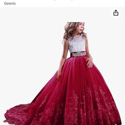 Girls Princess Lilac Pageant Long Dress