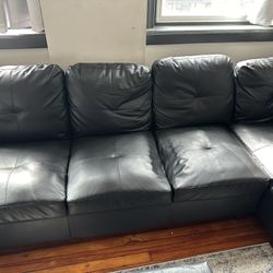 Black L-Shaped Couch