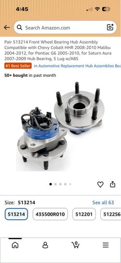 Front wheel bearing and hub assembly