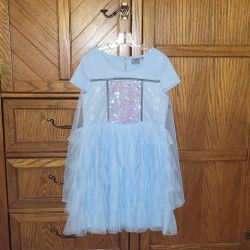 Girl's Youth Size XL Disney Princess Frozen Elsa Dress-up Halloween Costume Excellent Condition PRICE Is Firm