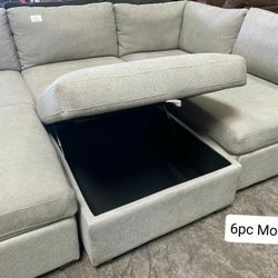 Modular Sectional Couch Sofa With Storage Ottoman 