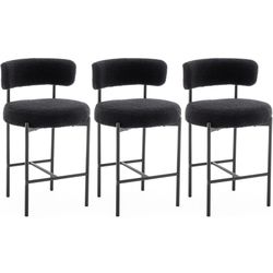 set of 3 black barstools
