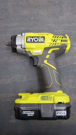 Ryobi 3/8" impact with battery and charger 75$