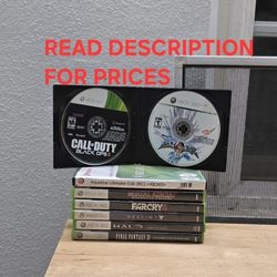 XBOX 360 GAMES, FIRM PRICE, GOOD CONDITION, READ DESCRIPTION