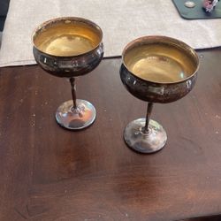 Antique Sheridan Silver Goblets