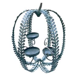 Large Distressed Metal Pumpkin Candle Holder