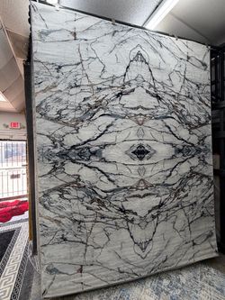 Large Abstract Marble Print Area Rug