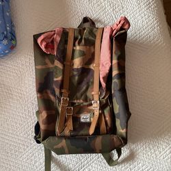 Herschel Camo Little America Back-pack  Lightly Used