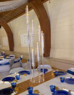 8 Arm Clear Acrylic Candelabras Centerpieces
