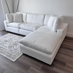 New White Sectional Cloud Couch Sofa