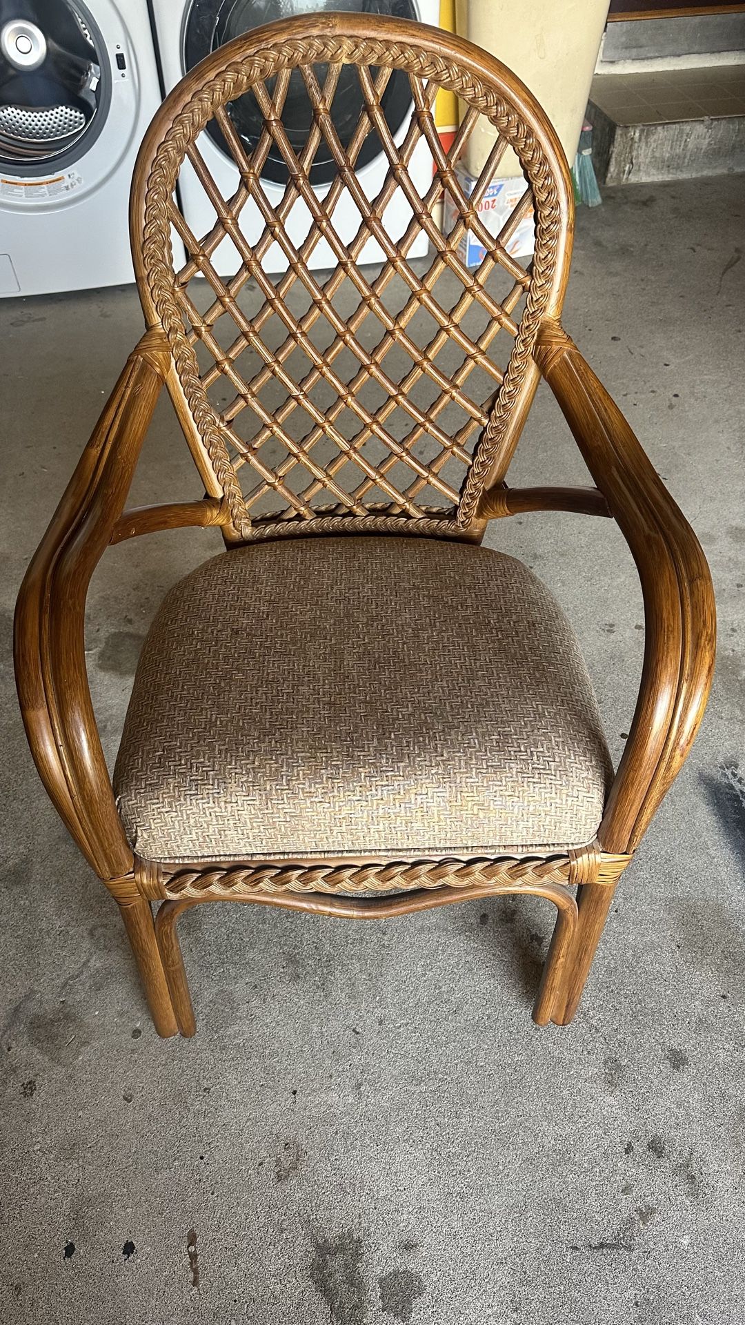 VINTAGE BOHO RATTAN PEACOCK ARMCHAIR CHAIR LOUNGE BAMBOO WICKER