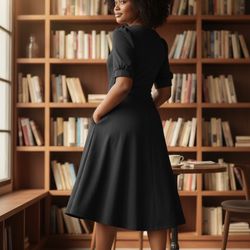 Black Midi Dress – Size L