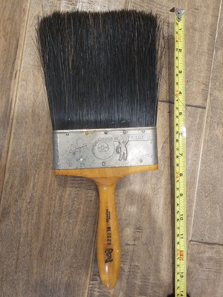 Antique Vintage Baker 5 Inch Vulcanized In Rubber Pure Bristle Brush