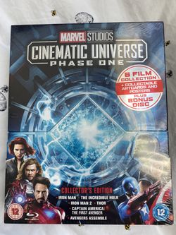 Marvel Cinematic Universe Phase One Blue Ray Disc