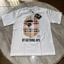 White mcm x Bape tee