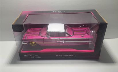 Jada Pink Slips 1960 Chevrolet Impala Lowrider Pink Diecast Model 1/24 Scale