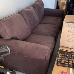 Brown Velvet Sleepsofa Queen Sofa (Great condition)