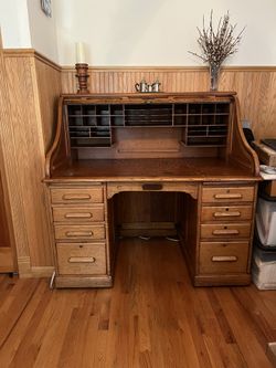 Oak Roll Top Desk
