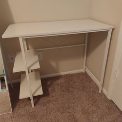 White Desk With Shelves