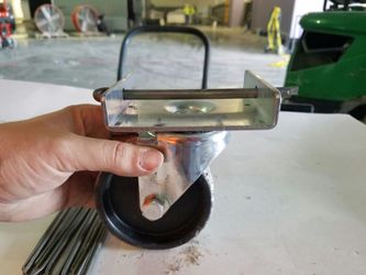 4inch wheels on hard plastic can hold 2000lbs.