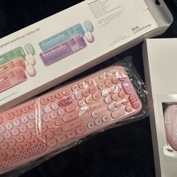 Lovely Wireless Keyboard And Mouse Pink 