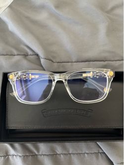 Clear/Gold Chrome Heart Style Glasses