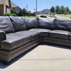 Beautiful 100% Leather Sectional For Sale 