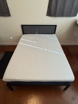 Full size bed frame and mattress