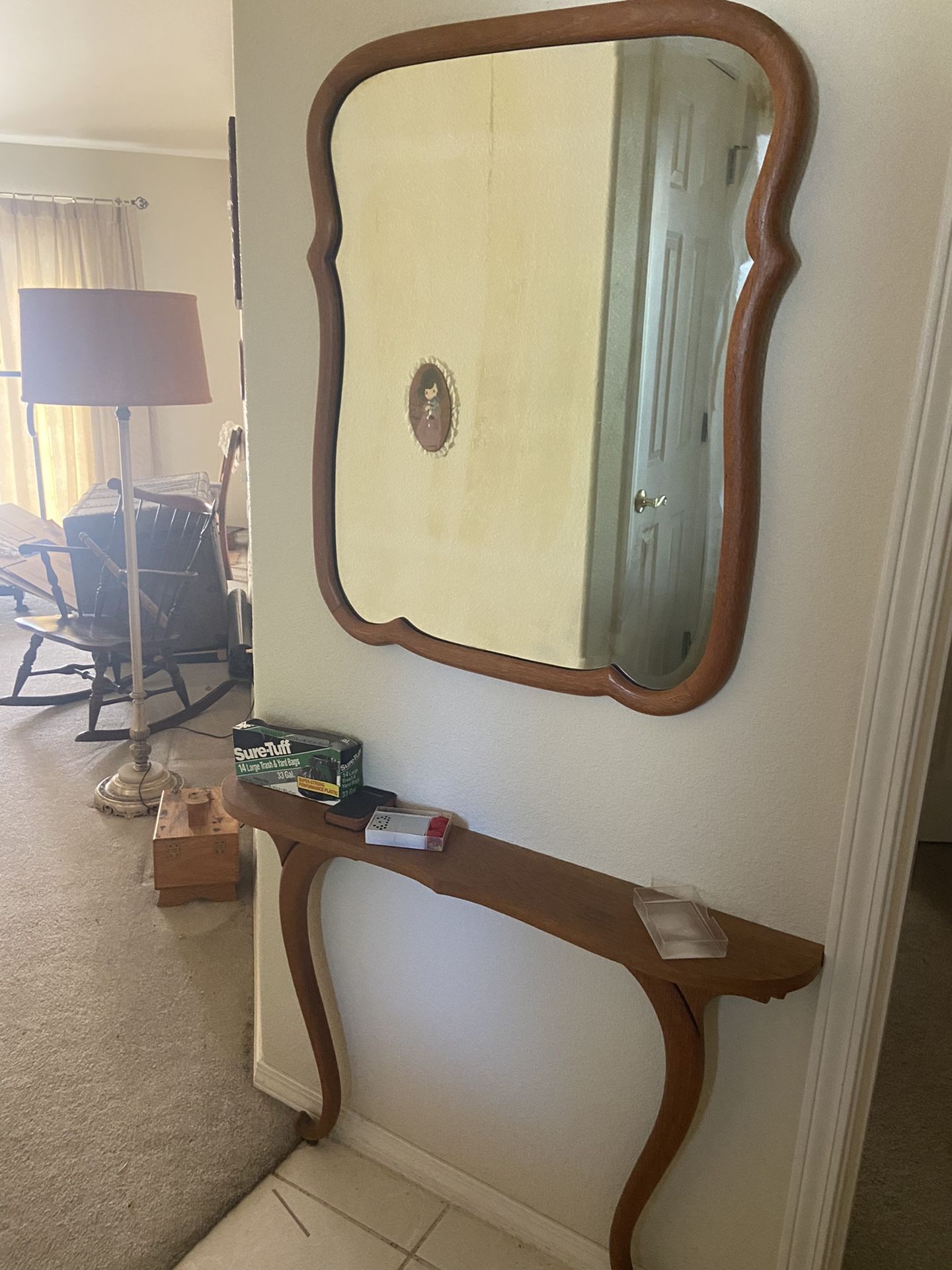 Antique Mirror And Shelf